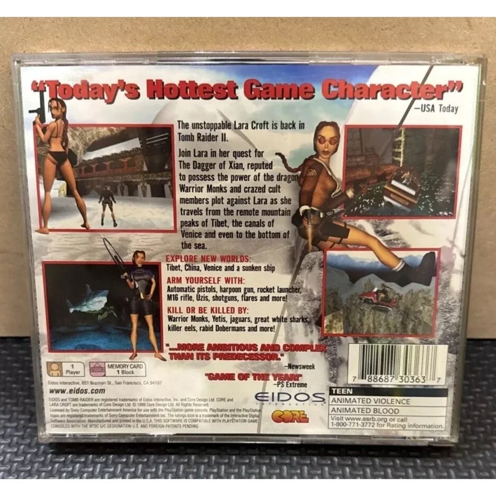 Tomb Raider 2 (Sony PlayStation 1 PS1, 1997) Greatest Hits CIB *UNTESTED*